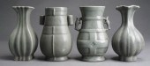 FOUR CHINESE CELADON GLAZE CRA