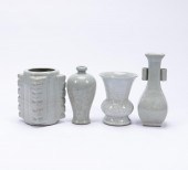 FOUR, CHINESE CELADON GLAZED C