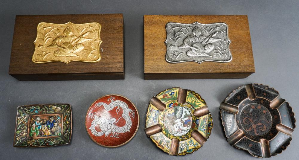 FOUR CHINESE CLOISONNE AND OTHER