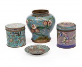 FOUR CHINESE CLOISONNE ENAMEL