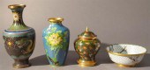 FOUR CHINESE CLOISSONE ENAMEL