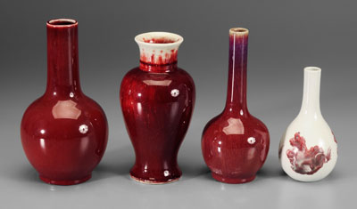 Four Chinese copper-red glazed