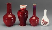 Four Chinese copper-red glazed