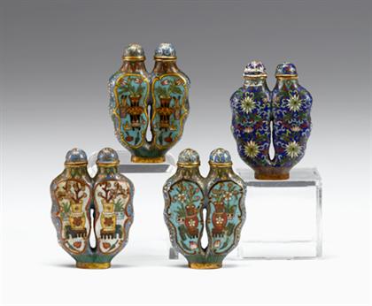 Four Chinese 'double vase' snuff