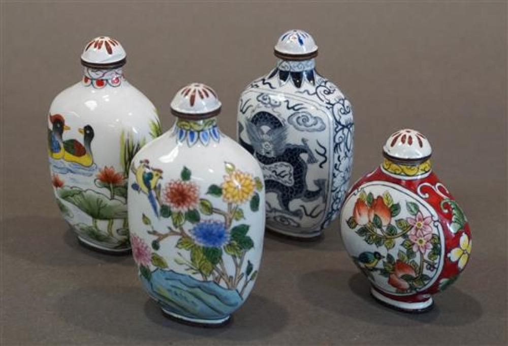 FOUR CHINESE ENAMEL DECORATED