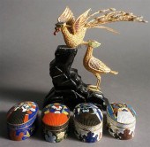 FOUR CHINESE ENAMEL DECORATED