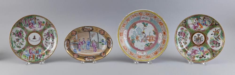 FOUR CHINESE EXPORT FAMILLE ROSE