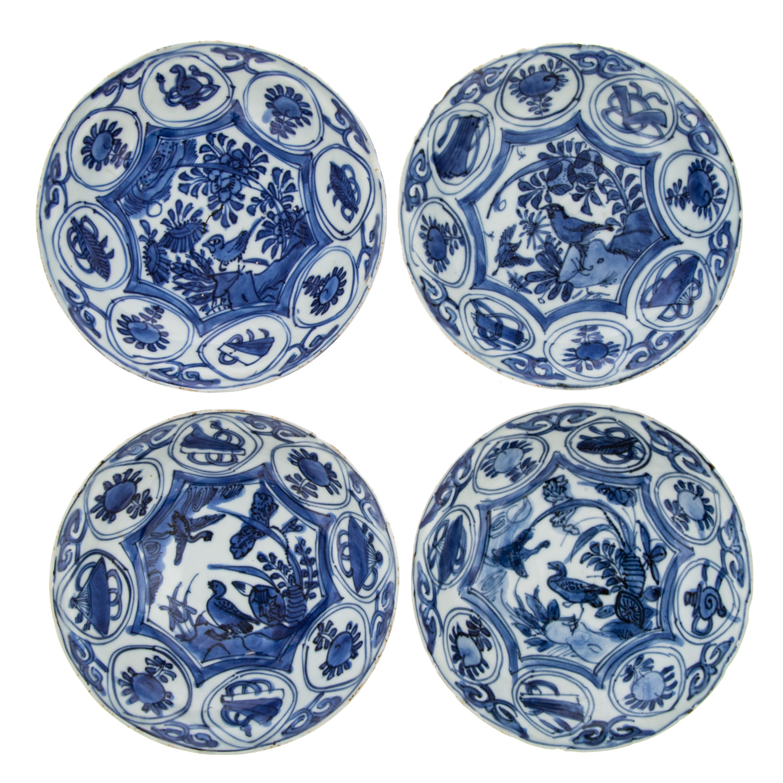FOUR CHINESE EXPORT KRAAK BOWLS