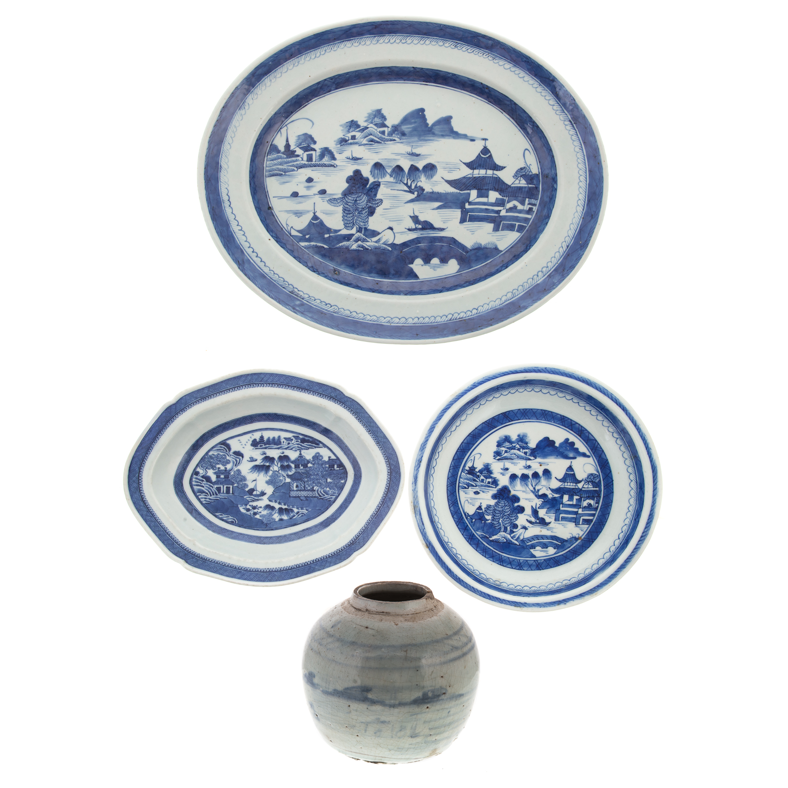FOUR CHINESE EXPORT PORCELAIN