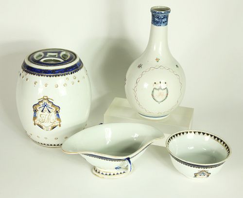 FOUR CHINESE EXPORT PORCELAIN