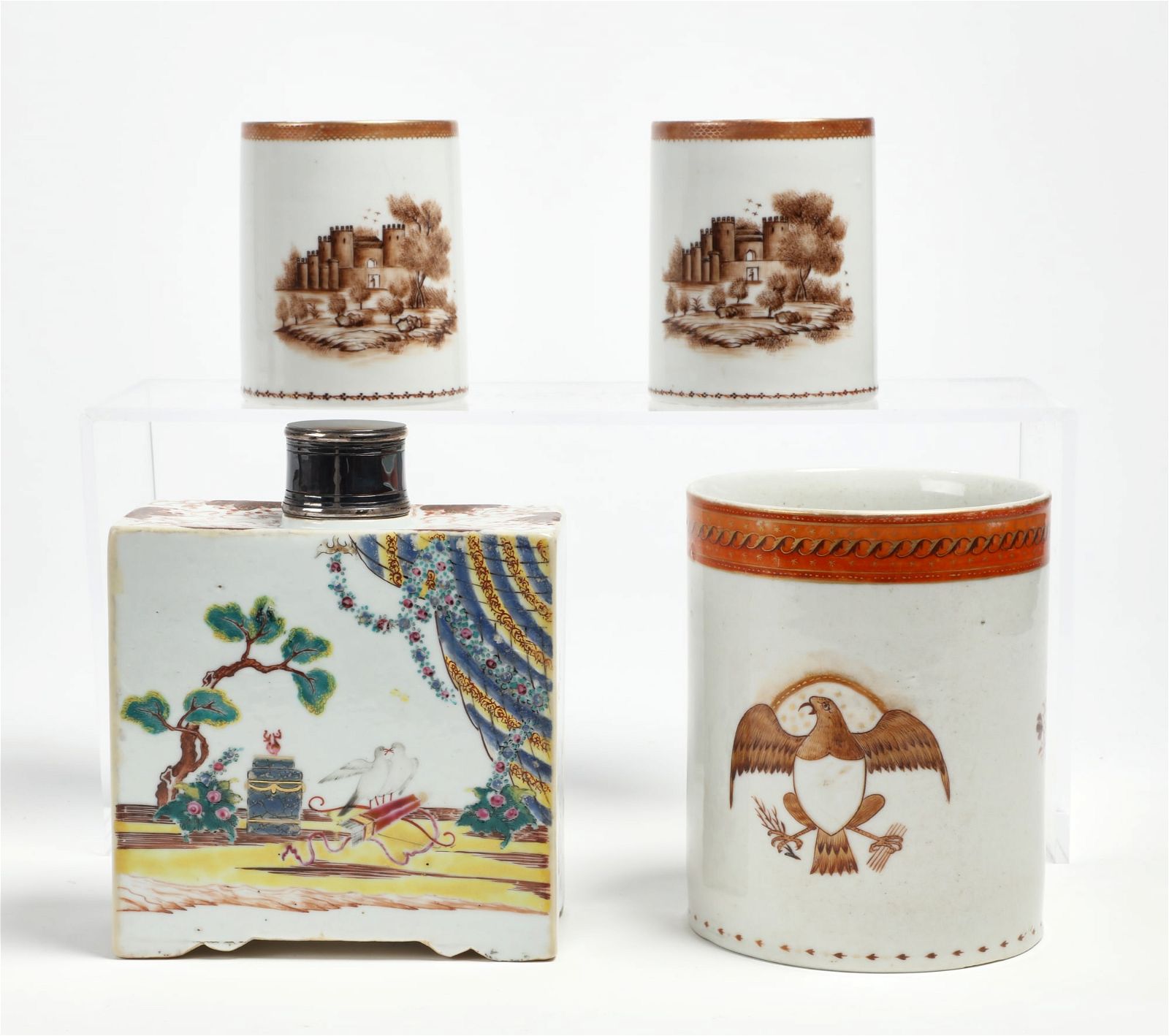 FOUR CHINESE EXPORT PORCELAIN