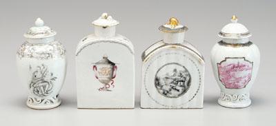 Four Chinese export tea caddies,