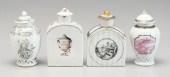 Four Chinese export tea caddie