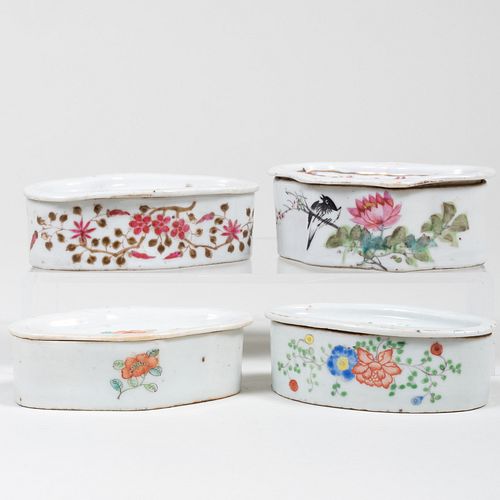 FOUR CHINESE FAMILLE ROSE PORCELAIN
