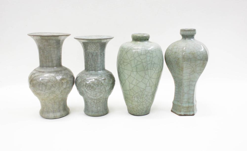 FOUR CHINESE GE WARE VASESFOUR