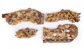 FOUR CHINESE GILTWOOD DRAGON O