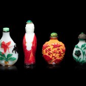 Four Chinese Glass Overlay Snu