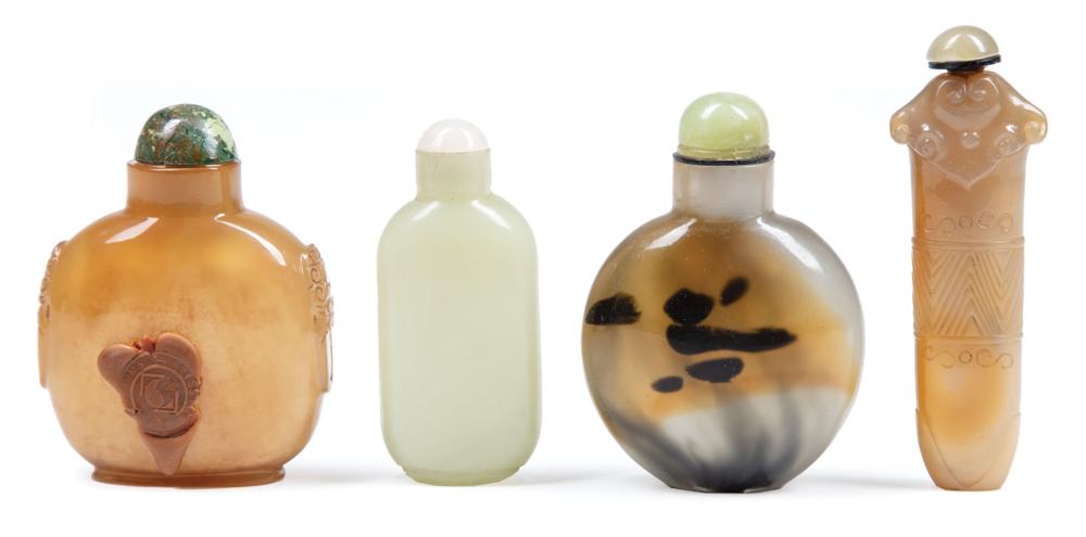 FOUR CHINESE GLASS SNUFF