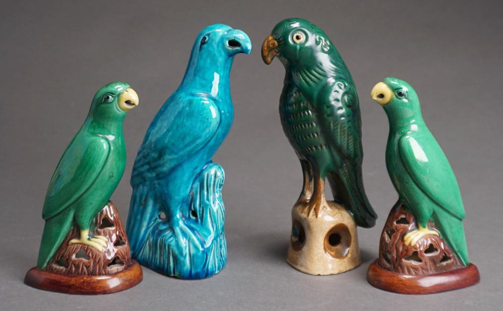 FOUR CHINESE GLAZED PORCELAIN