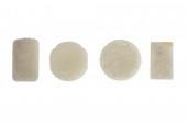 FOUR CHINESE GRAYISH WHITE JAD