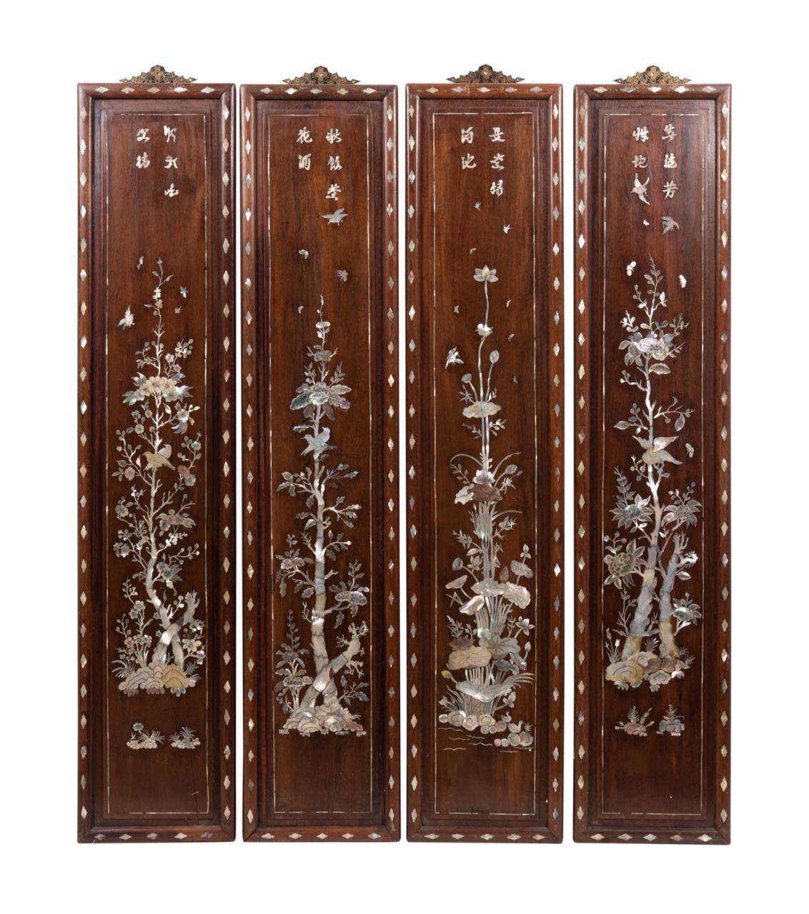 FOUR CHINESE HARDWOOD & MOP FOUR