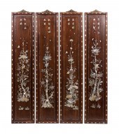FOUR CHINESE HARDWOOD & MOP FO