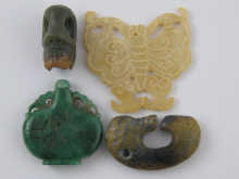 Four Chinese jade or hardstone