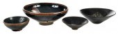 FOUR CHINESE JIAN TYPE GLAZED