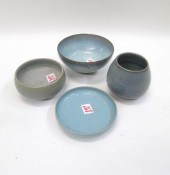FOUR CHINESE JUN GLAZED POTTER