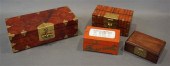 FOUR CHINESE LACQUERED AND DEC