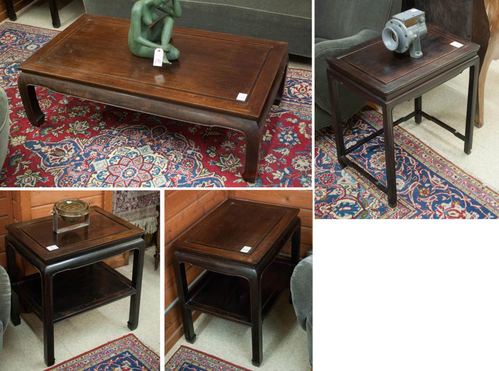 FOUR CHINESE MING-STYLE ROSEWOOD