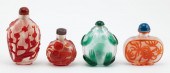 FOUR CHINESE OVERLAY GLASS SNU