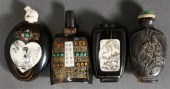 FOUR CHINESE OX-HORN SNUFF BOT