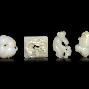 Four Chinese Pale Celadon and White