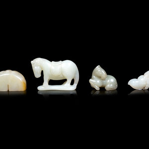 Four Chinese Pale Celadon Jade