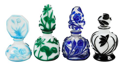 FOUR CHINESE PEKING GLASS