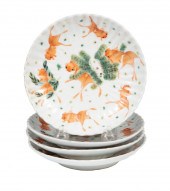 FOUR CHINESE POLYCHROME PORCEL