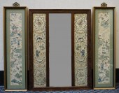 FOUR CHINESE POLYCHROME SILK E