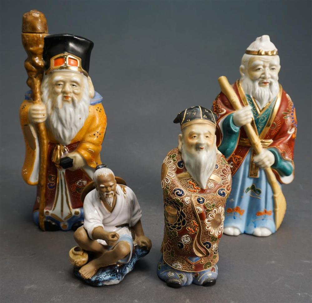 FOUR CHINESE PORCELAIN AND MUD