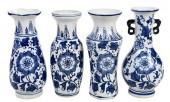 FOUR CHINESE PORCELAIN BLUE AN
