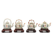 FOUR CHINESE PORCELAIN FAMILLE