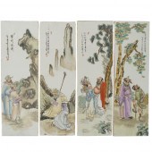 FOUR CHINESE PORCELAIN PANELSe