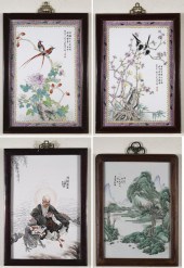 FOUR CHINESE PORCELAIN PLAQUES