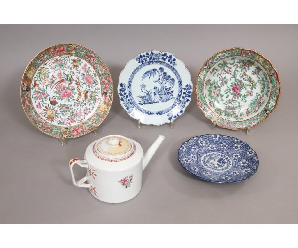 Four Chinese porcelain plates and