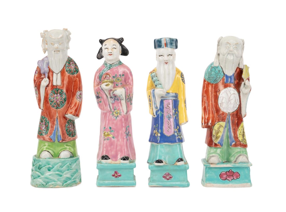 FOUR CHINESE PORCELAIN STANDING