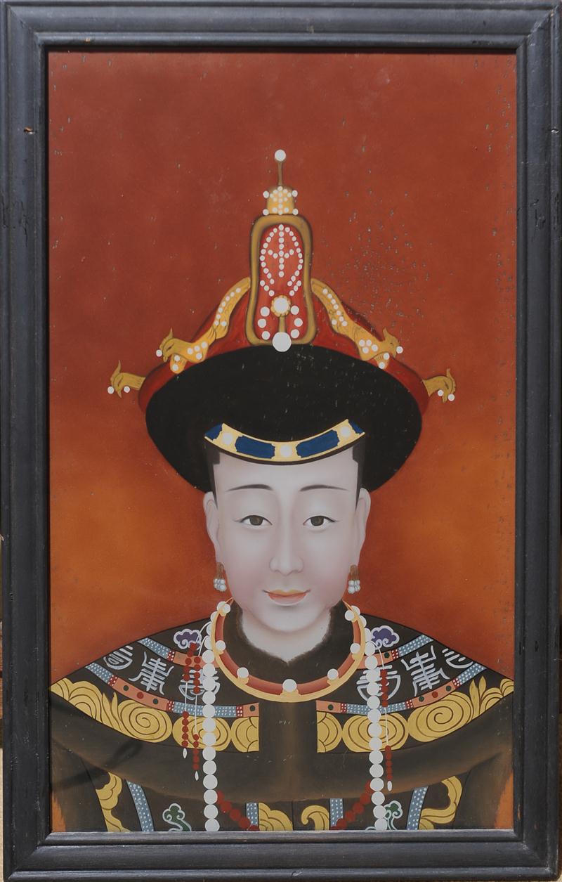 FOUR CHINESE REVERSE-PAINTED