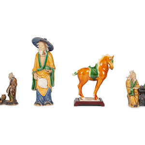 Four Chinese Sancai Glazed