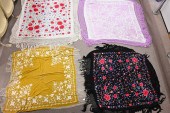 FOUR CHINESE SILK EMBROIDERED