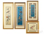FOUR CHINESE SILKWORK PANELSFo