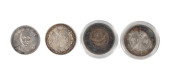 FOUR CHINESE SILVER COINS<br>F